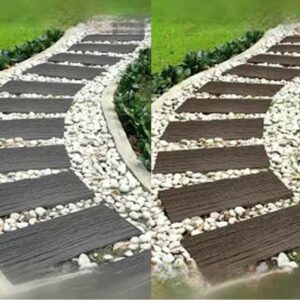 Railroad Tie Stepping Stone, Earth/Grey